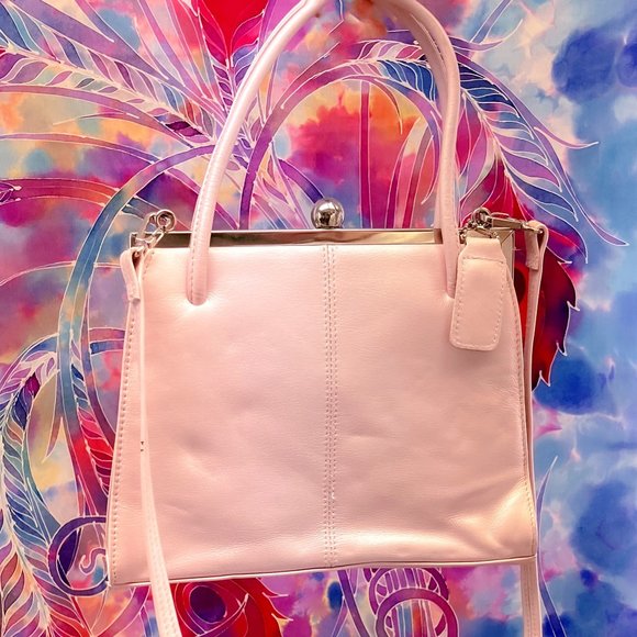 Jacqueline Ferrar || Pearl Pink Plush Classic Little Shoulder Clutch Style Purse - Picture 1 of 13